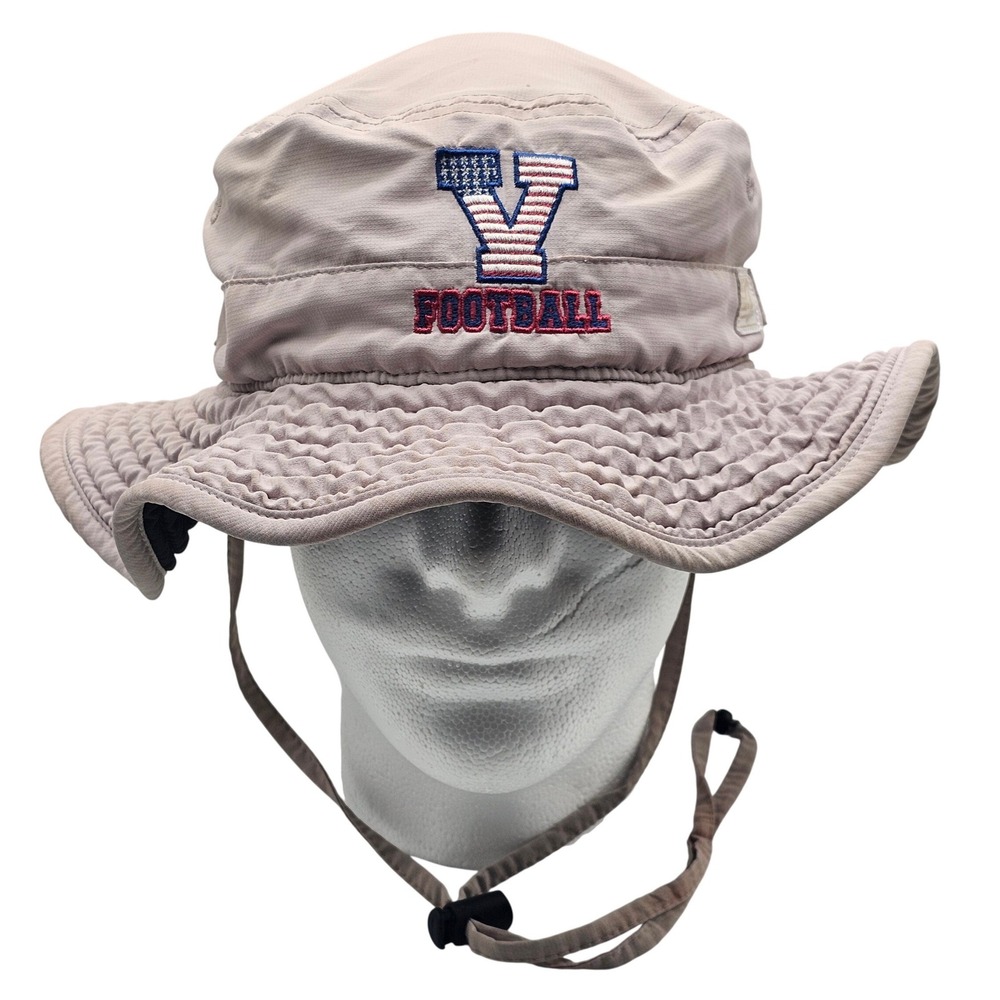 Vtg The Game Football Boonie Bucket Hat V Logo Stars Stripes Americana Sun Cap